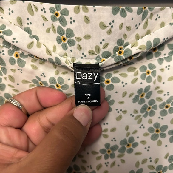 Dazy skirt - white/light green floral ruffle lightweight, fully lined - Picture 3 of 10